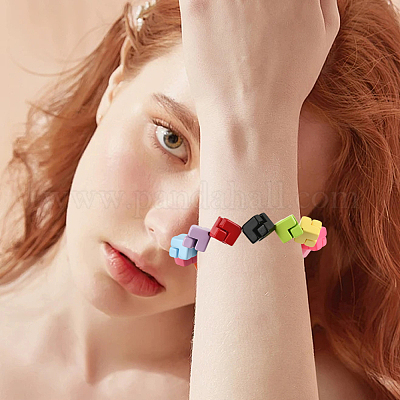 60 шт. окрашенные в духовке непрозрачные акриловые бусины&nbsp;OACR-SP0001-91-1