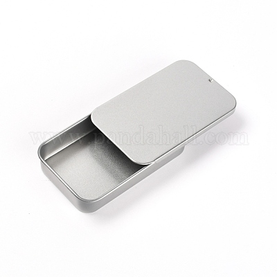 Прямоугольный ящик для хранения белой жести CON-WH0003-03-1