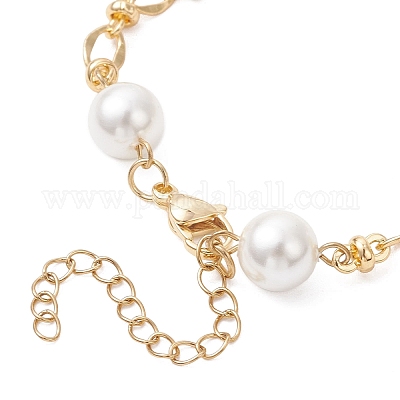 Браслеты-цепочки с круглыми жемчужинами BJEW-JB12873-1