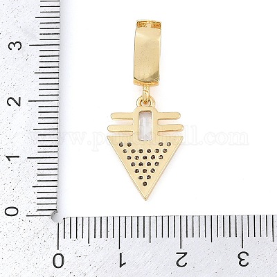 Латунные микропаве прозрачные подвески с фианитом KK-M307-03G-1