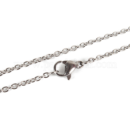 Klassische einfache 304 Edelstahl Herren Damen Kabelkette Halskette Herstellung STAS-P045-01P-1