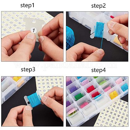 Diyスレッドホルダーストレージボックスセット 紙のステッカー付き プラスチック製のスレッドホルダーカード 調整可能な仕切りビーズストレージコンテナー 透明 280x178x45mmの通販 Jp Pandahall Com