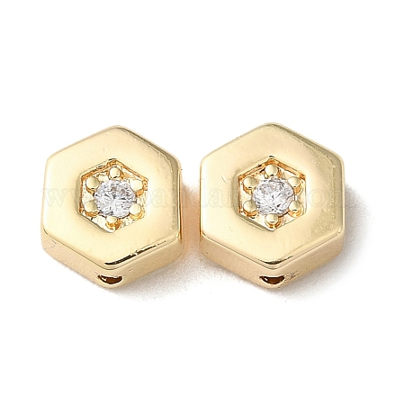 Perles de zircone cubique micro pave en Laiton KK-F862-19G-1