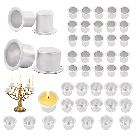 Craspire 50pcs 2 taza de vela de aluminio estilo FIND-CP0001-47-1