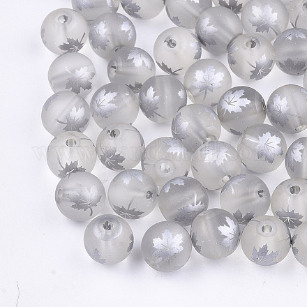 Autumn Theme Electroplate Transparent Glass Beads EGLA-S178-01-01G-1