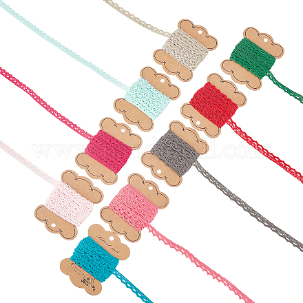 Benecreat 9 hilo de hilo de algodón con ribete de encaje de colores para hacer joyas AJEW-BC0001-47-1