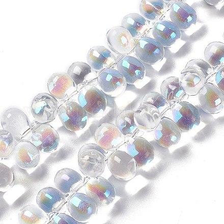 Chapelets de perles en verre électroplaqué X-EGLA-L031-AB01-1