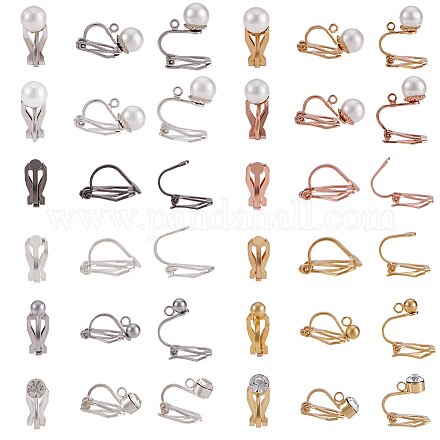 Brass Clip-on Earring Findings KK-PH0035-84-1