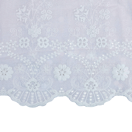 GORGECRAFT 2 Yards Lace Roll White Cotton Lace Trim Fabric 11.33 Wide for Scalloped Edge Decorations for Dress Tablecloth Curtain Hair Band OCOR-WH0057-19-1