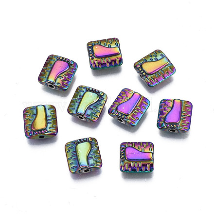 Rack Plating Rainbow Color Alloy Beads PALLOY-S180-359-1