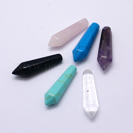 Faceted Bullet Natural & Synthetic Gemstone Pointed Beads G-D728-1