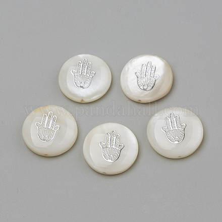 Perles de coquillages naturels d'eau douce X-SHEL-Q011-003P-1