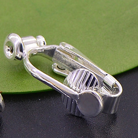 Brass Clip-on Earring Converters Findings KK-E719-41P-1
