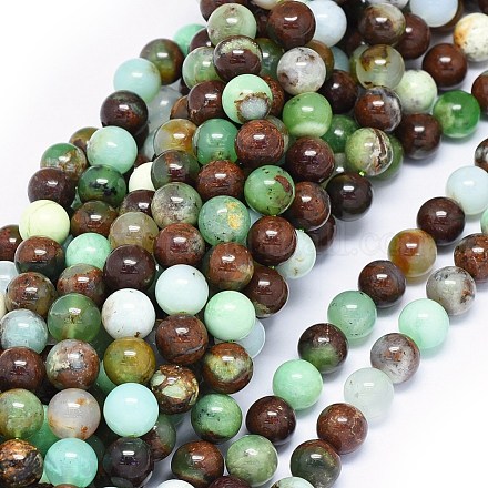 Chapelets de perles en serpentine naturelle G-O180-04-9mm-1