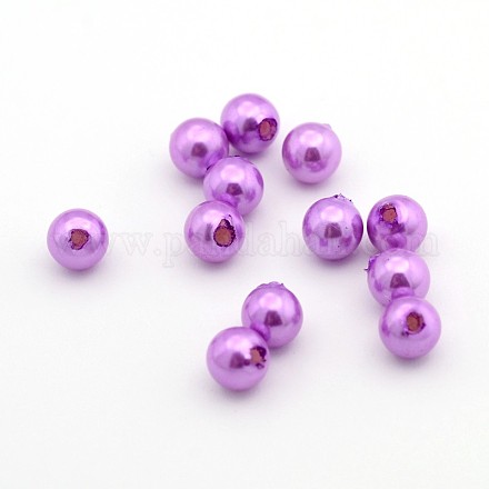 Half Drilled ABS Plastic Imitation Pearl Round Beads OACR-F002A-10-1