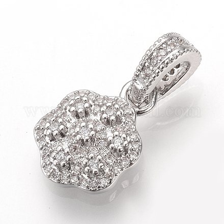 Brass Micro Pave Cubic Zirconia Charms ZIRC-T002-14P-1