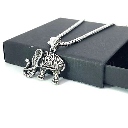 Винтажные ожерелья из нержавеющей стали со слоном для мужчин SI2923-1