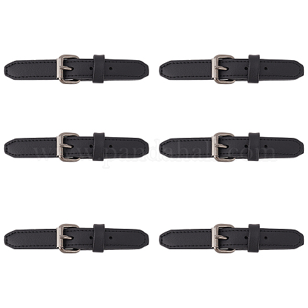 FINGERINSPIRE 6 Pairs Leather Sew-On Toggles Closures Black PU Leather Snap Toggle Sew On Duffle Jacket Buckle Metal Leather Clasp Fastener Replacement Snap Toggle for Shoes Coat Jacket Bags DIY Craft FIND-FG0001-85-1