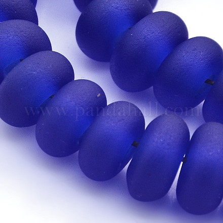 Handmade Frosted Lampwork Beads Strands LAMP-J063-01-1
