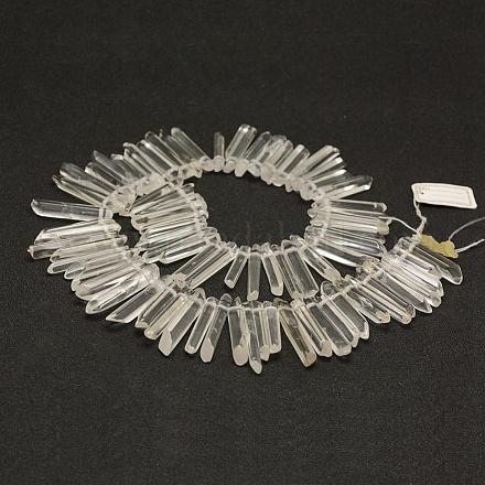 Chapelets de perle en cristal de quartz naturel G-F496-03-1