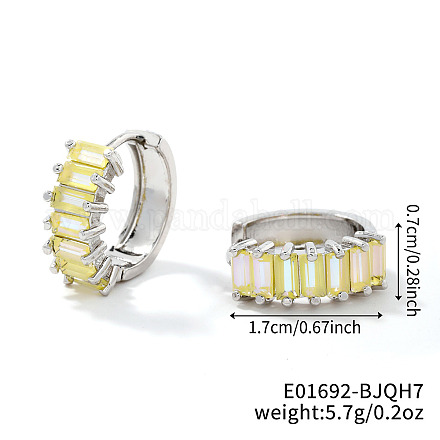 Латунные прямоугольные серьги-кольца NZ4361-15-1