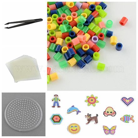 500g 5mm Tube PE Melty Beads Fuse Beads DIY Toy Sets DIY-X0067-1