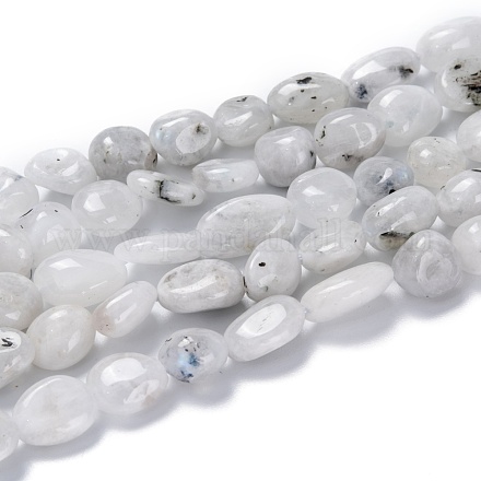Brins de perles de pierre de lune arc-en-ciel naturel X-G-O186-B-16-1