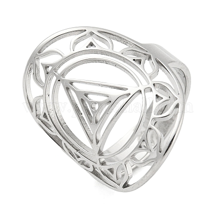 Anello con anelli regolabili in acciaio inossidabile lotus 304 RJEW-G306-04P-1