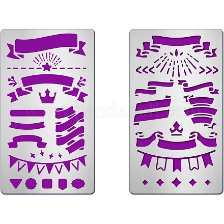 2шт 2 трафарета для резки из нержавеющей стали 304 DIY-FG0001-98-1