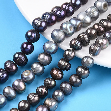 Fili di perle di perle d'acqua dolce coltivate naturali PEAR-N013-08D-1