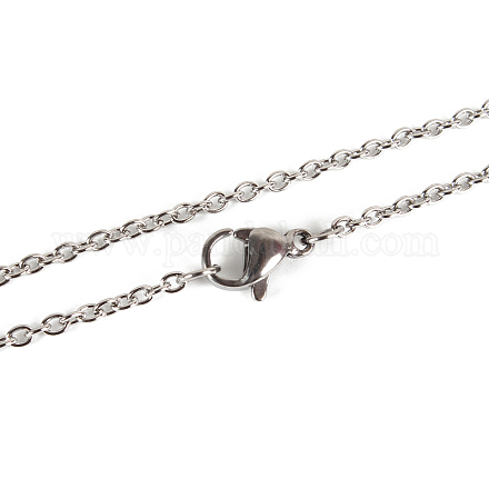 Fabricación clásica de collar de cadena de cable para mujer y hombre de acero inoxidable liso 304 STAS-P045-01P-1