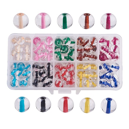10 Colors Spray Painted Glass Beads DGLA-JP0001-20-10mm-1