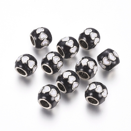 Antique Silver Plated Alloy European Beads MPDL-L029-S03-AS-1