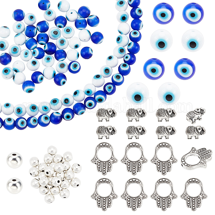 PandaHall Elite DIY Evil Eye Beads Making Finding Kit DIY-PH0006-35-1
