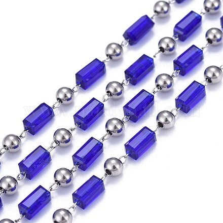 Chaînes de perles en verre manuels CHS-K011-01P-1