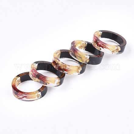 Resina epoxica & anillos de madera de ébano RJEW-S043-01C-01-1