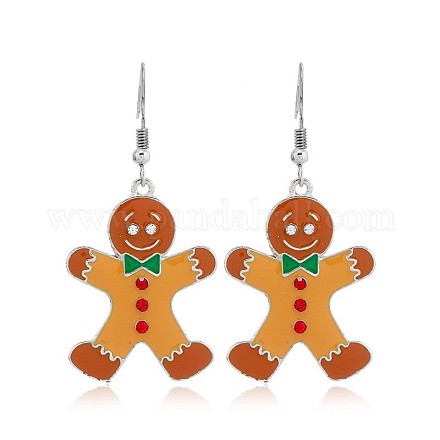 Серьги-подвески из сплава и пластика с рождественской тематикой FS-WG6FBD6-16-1