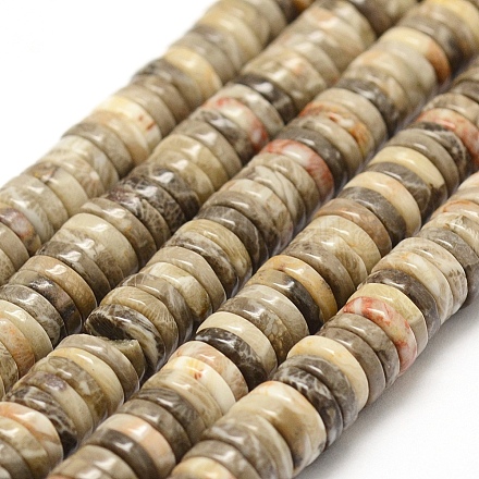 Fossiles naturelle perles de corail brins G-F481-06-7mm-1