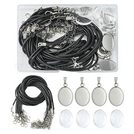 Kit de fabrication de collier pendentif dôme blanc bricolage DIY-YW0006-50-1
