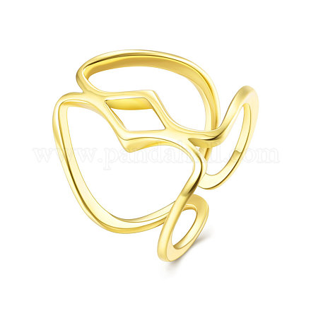 Oro alla moda regolabile placcato gli anelli di barretta a larga banda gemelli in ottone RJEW-BB15302-G-1