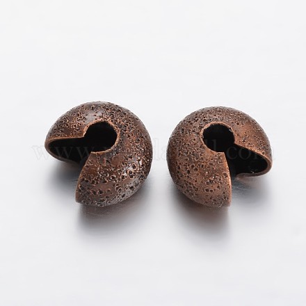 スターダスト真鍮製つぶし玉カバーカシメ玉カバー  赤銅鉱  直径5mm  穴：2mm KK-F371-77R-1