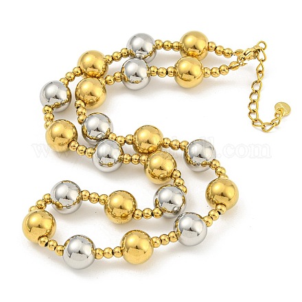 Круглые бусины из нержавеющей стали 304 и 201 для женщин NJEW-G144-04C-GP-1