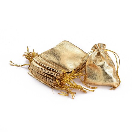 オーガンジーバッグ巾着袋  長方形  ゴールド  9x7cm OP-S009-9x7cm-02-1