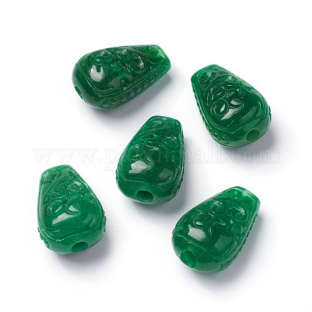 Perles naturelles en jade du Myanmar/jade birmane G-L495-10-1