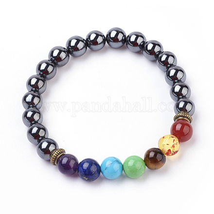 Bracelets élastiques en pierres gemmes BJEW-P179-04-1
