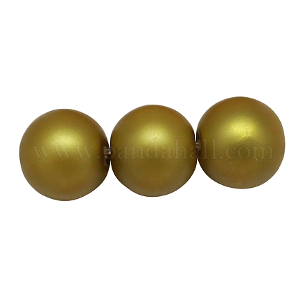 Матовая выпечки окрашенные стеклянные нити шарик перлы X-DGLA-S111-8mm-N22-1
