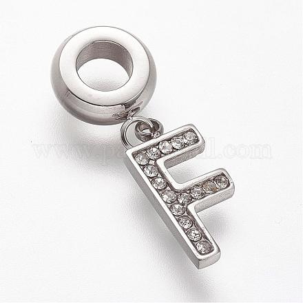 304 Stainless Steel European Dangle Charms STAS-F042-F-1
