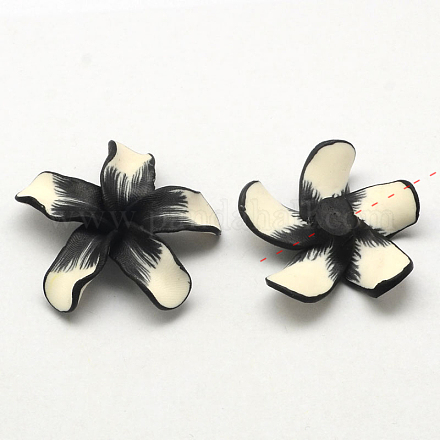 Handmade Polymer Clay 3D Flower Plumeria Beads CLAY-Q197-30mm-01D-1