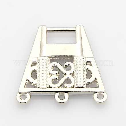 Filigree Trapezoid Plating Zinc Alloy Chandelier Components PALLOY-N0099-02P-1
