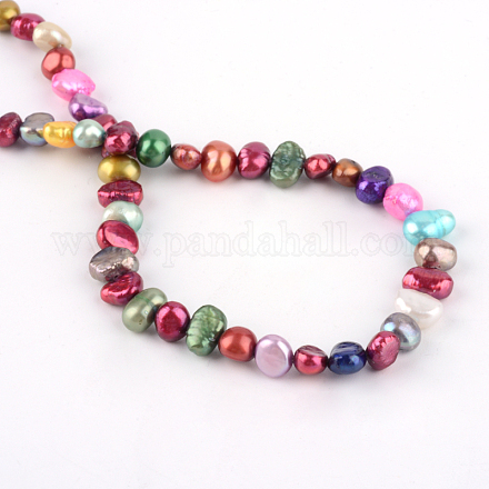 Dyed Natural Cultured Freshwater Pearl Beads Strands PEAR-R015-46-1